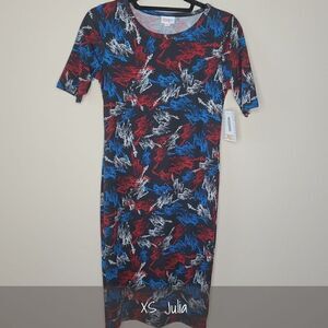LuLaRoe Julia Dress XS Americana NWT